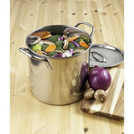 Mcsunley McSunley 6018294 9 in. 8 qt. Stainless Steel Stock Pot; Silver 6018294